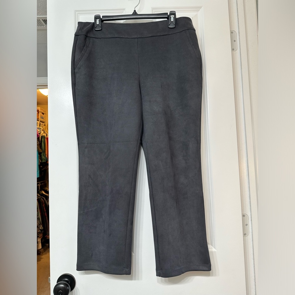 Excellent Condition Allison Daley 12P Faux Suede Dark Gray Pull on  Pants